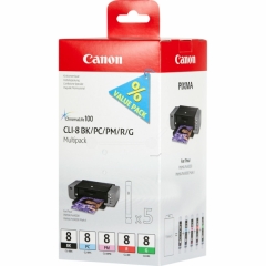 Original Canon CLI-8 (0620B027) Ink cartridge multi pack, Pack qty 5 Image