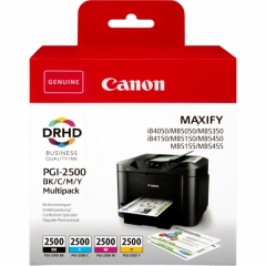 Original Canon PGI-2500 BKCMY (9290B004) Ink cartridge multi pack, 29,1ml + 3 x 9,6ml, Pack qty 4 Image