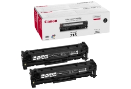 Canon 718BK Black Standard Capacity Toner Cartridge 2 x 3.4k pages Twinpack - 2662B005