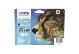 1 full set of Original Epson T0715 Cheetah Inks, 23.9ml of Ink (4 Pack)