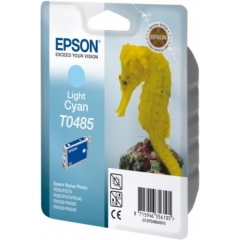 Original Epson T0485 (C13T04854010) Ink cartridge bright cyan, 400 pages @ 5% coverage, 13ml Image