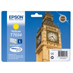 Original Epson T7034 (C13T70344010) Ink cartridge yellow, 800 pages, 10ml Image