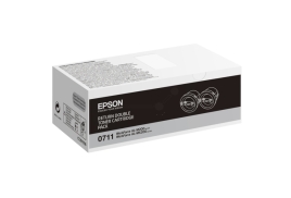 Epson C13S050711/0710 Toner cartridge black twin pack return program, 2x2.5K pages Pack=2 for Epson