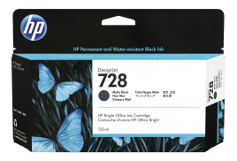 3WX25A | Original HP 728 Matte Black Ink, 130ml, for HP DesignJet T830