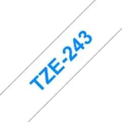 Brother TZE-243 label-making tape Blue on white Image
