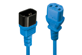 Lindy 1m C14 to C13 Extension Cable, blue